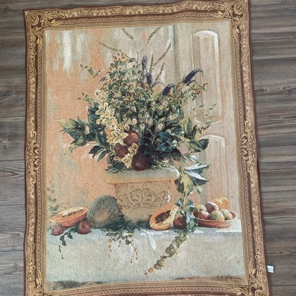Frut and floral tapestry art